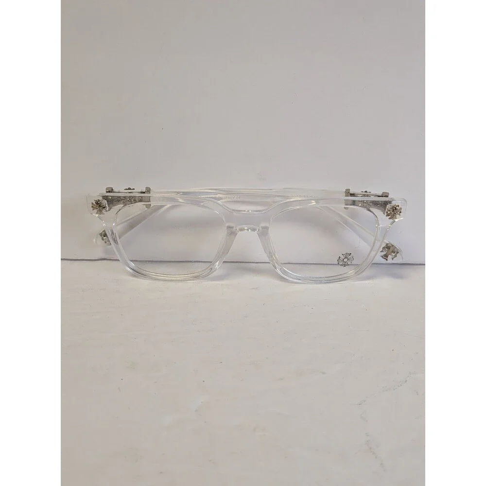 Chrome Hearts Clear Glasses Silver Cross Crystal Frames Eyewear 2273 53[]18-138